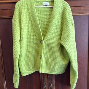 Universal Thread Green Chunky Knit Cardigan Sweater